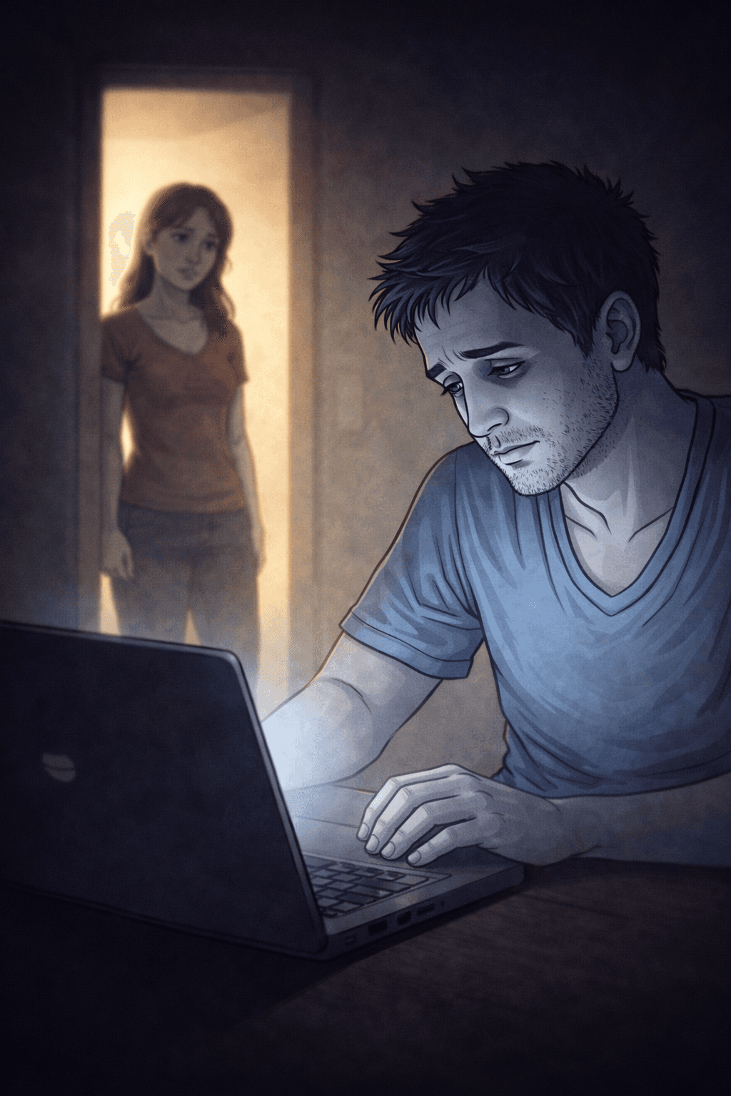 choosing screen over woman