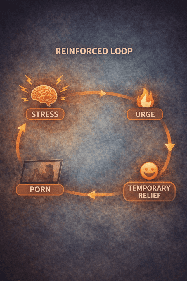 stress → urge → porn → temporary relief