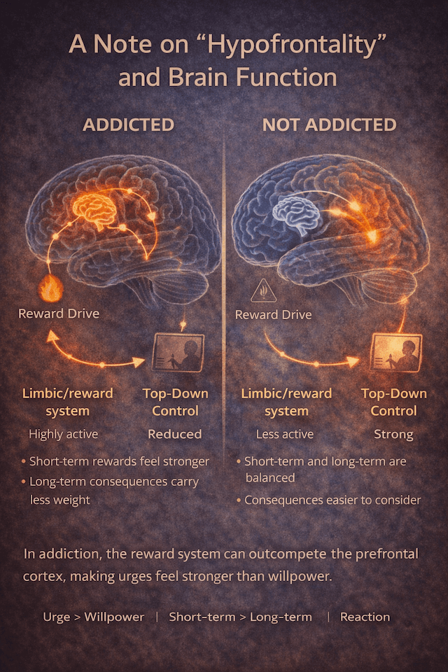 Hypofrontality and porn addiction